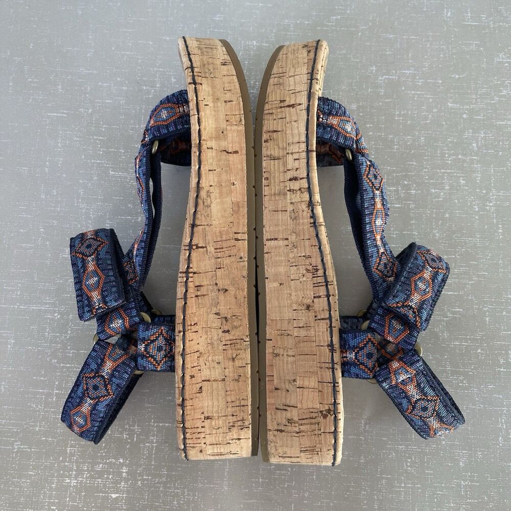 BORN Sirena Cork Platform Slingback Sandals Size 7M Hippie Festival Y2K Boho - Picture 10 of 11